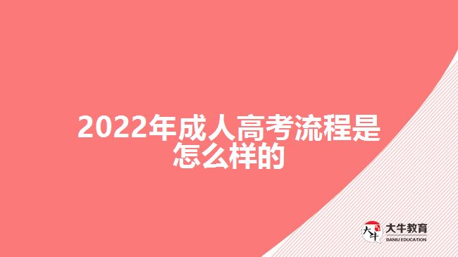 2022年成人高考流程是怎么样的