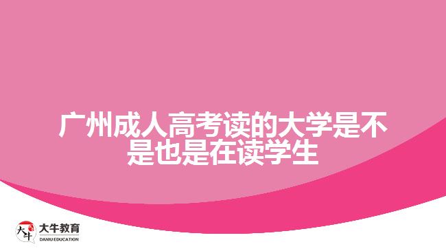 广州成人高考读的大学是不是也是在读学生