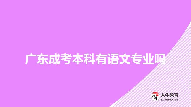 广东成考本科有语文专业吗