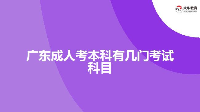 广东成人考本科有几门考试科目