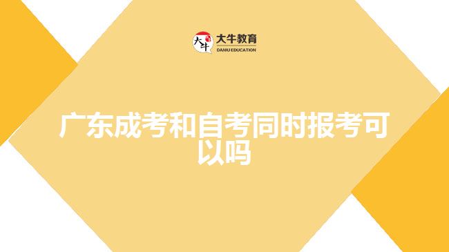 广东成考和自考同时报考可以吗