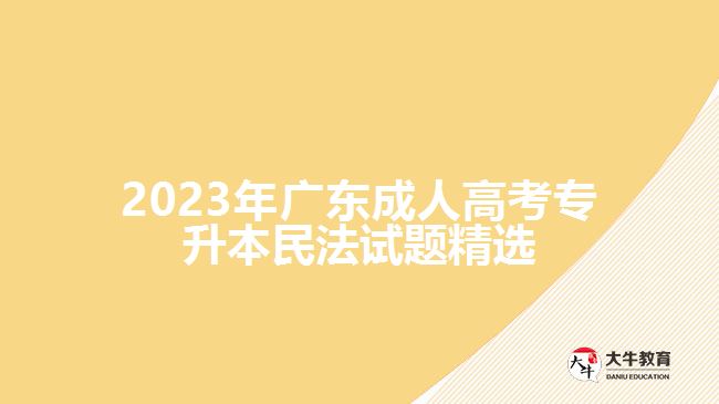 2023年广东成人高考专升本民法试题精选