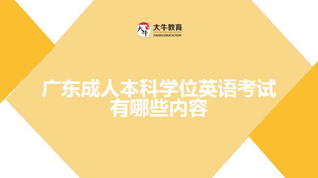 广东成人本科学位英语考试有哪些内容