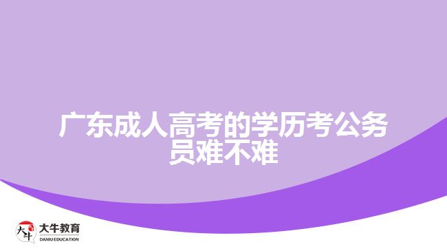 广东成人高考的学历考公务员难不难