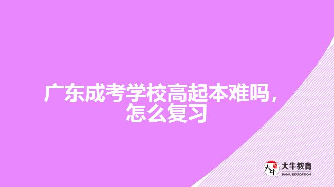 广东成考学校高起本难吗，怎么复习