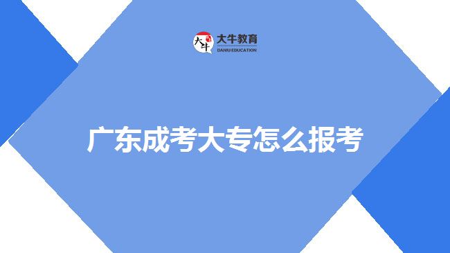 广东成考大专怎么报考