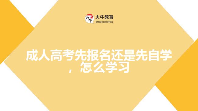 成人高考先报名还是先自学，怎么学习