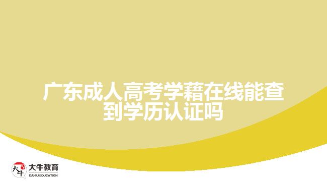 广东成人高考学藉在线能查到学历认证吗