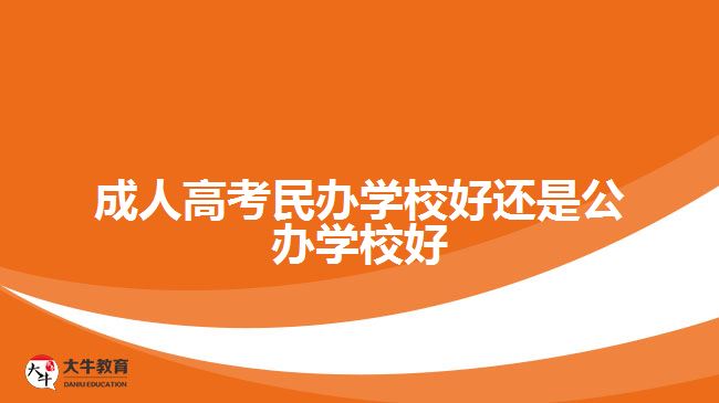 成人高考民办学校好还是公办学校好