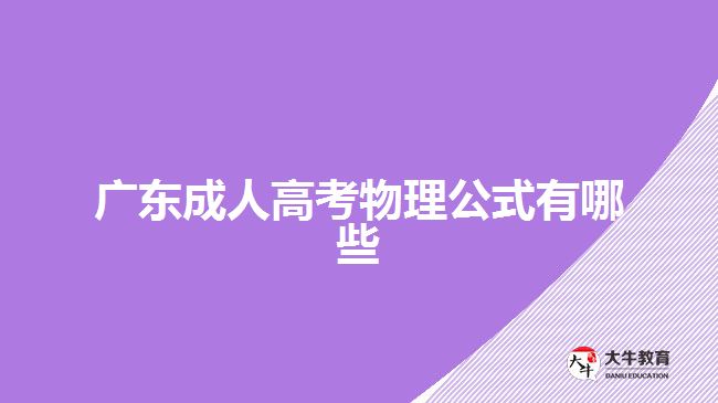 广东成人高考物理公式有哪些