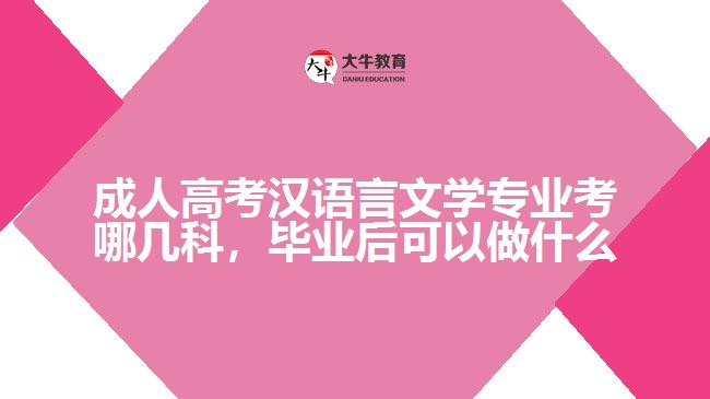 成人高考汉语言文学专业考哪几科，毕业后可以做什么