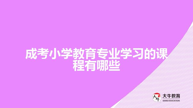 成考小学教育专业学习的课程有哪些