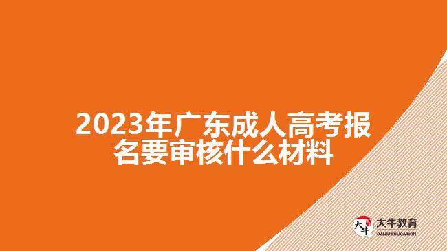 2023年广东成人高考报名要审核什么材料