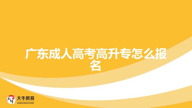 广东成人高考高升专怎么报名