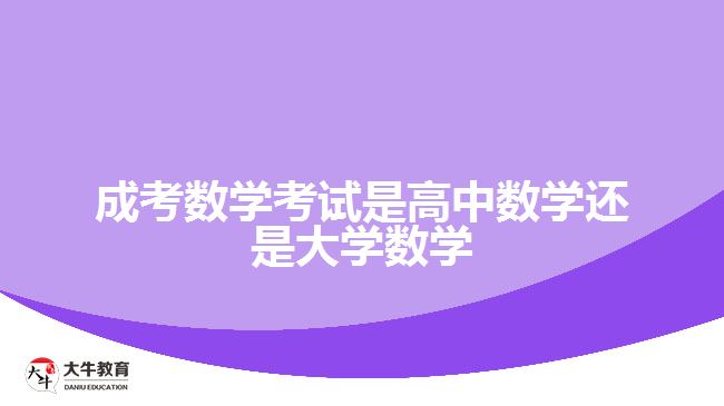 成考数学考试是高中数学还是大学数学