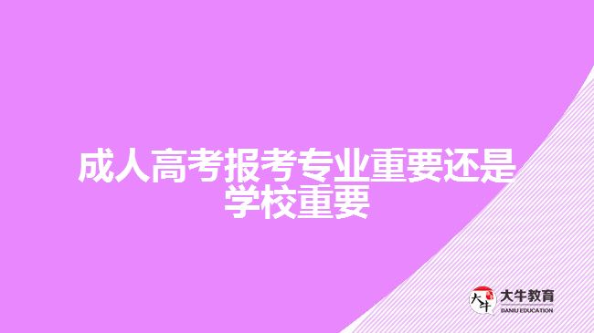 成人高考报考专业重要还是学校重要