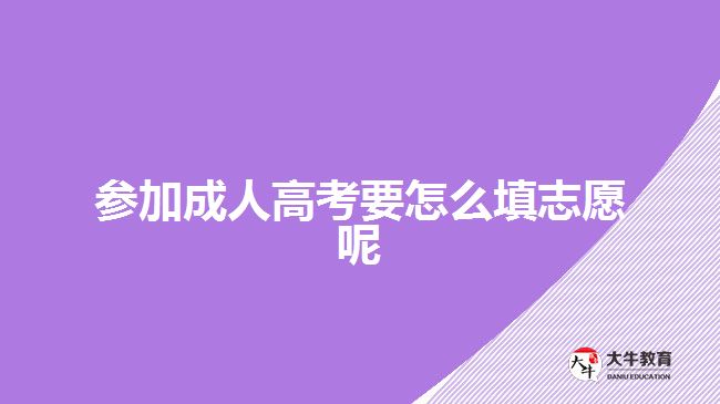 参加成人高考要怎么填志愿呢