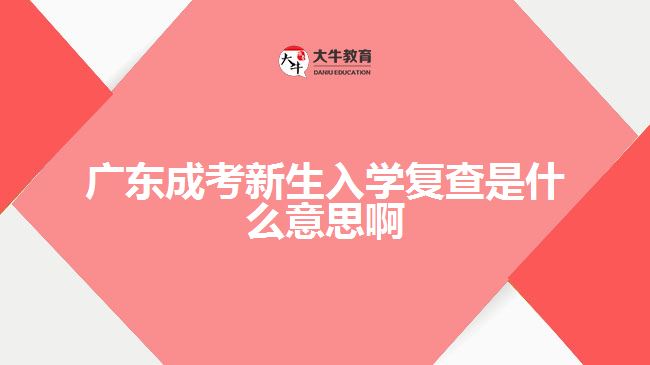 广东成考新生入学复查是什么意思啊