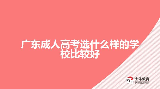 广东成人高考选什么样的学校比较好