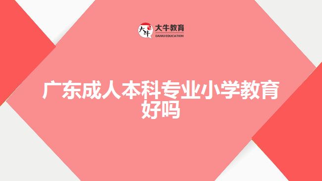 广东成人本科专业小学教育好吗