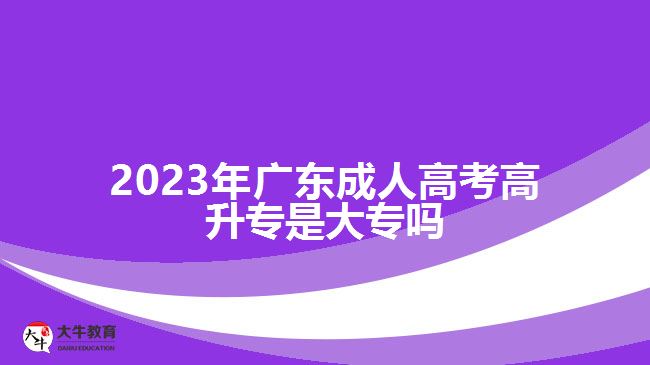 2023年广东成人高考高升专是大专吗