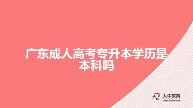 广东成人高考专升本学历是本科吗