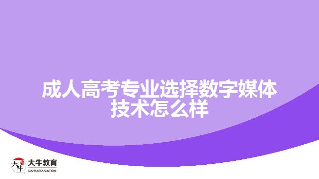 成人高考专业选择数字媒体技术怎么样