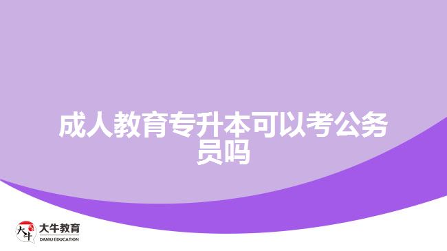 成人教育专升本可以考公务员吗